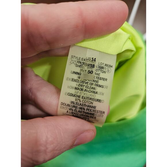 Elie Tahari Camellia Tie Dye Sheath Blue Green Dress Size 14 Sleeveless - Picture 8 of 8